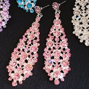 Fashion Pink Rhinestones Earrings